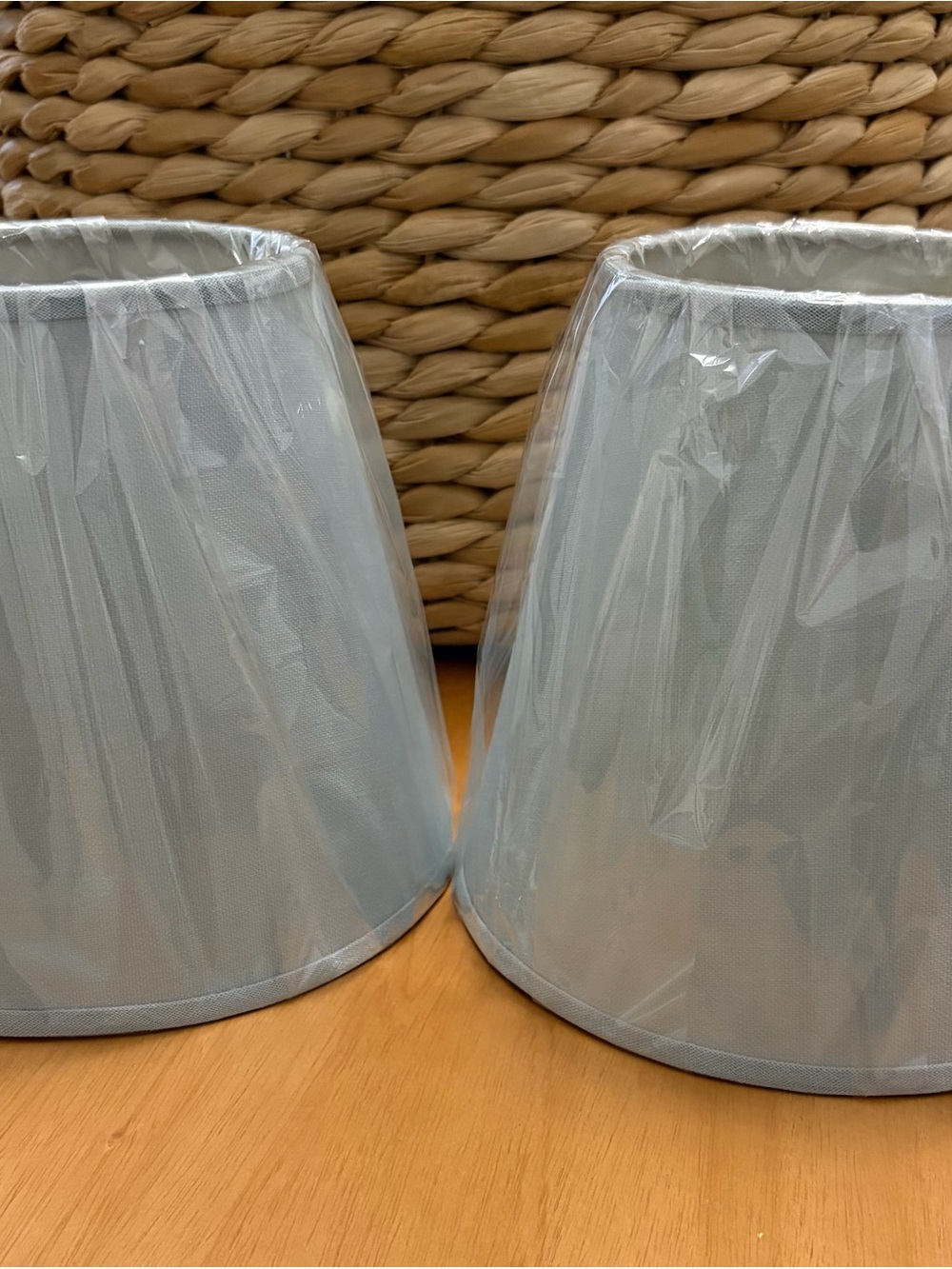 Serena & Lily Pale Blue Linen Lamp Shades - Pair